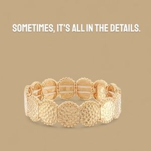 Textured & Linked Organic Disk Bracelet